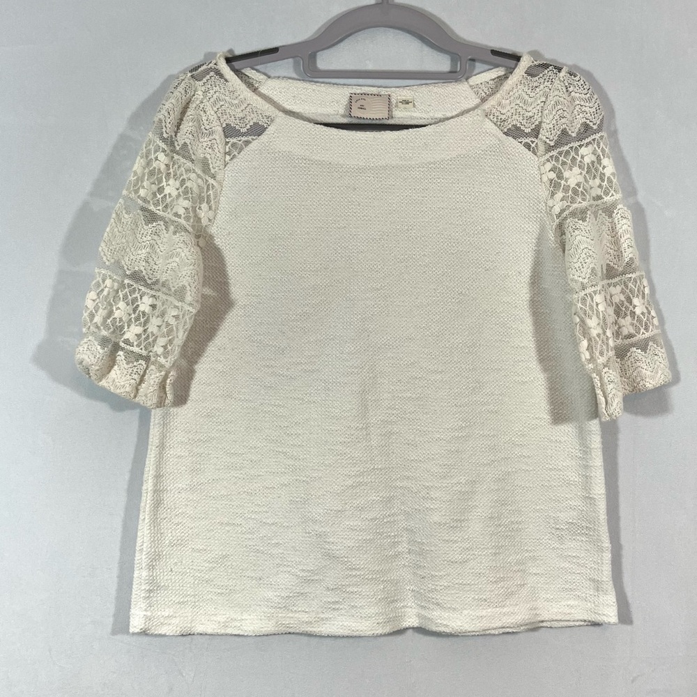 Maeve Textured White Fabric Top